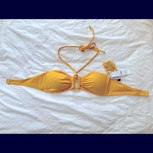 J CREW SQUARE-RING BANDEAU BIKINI TOP